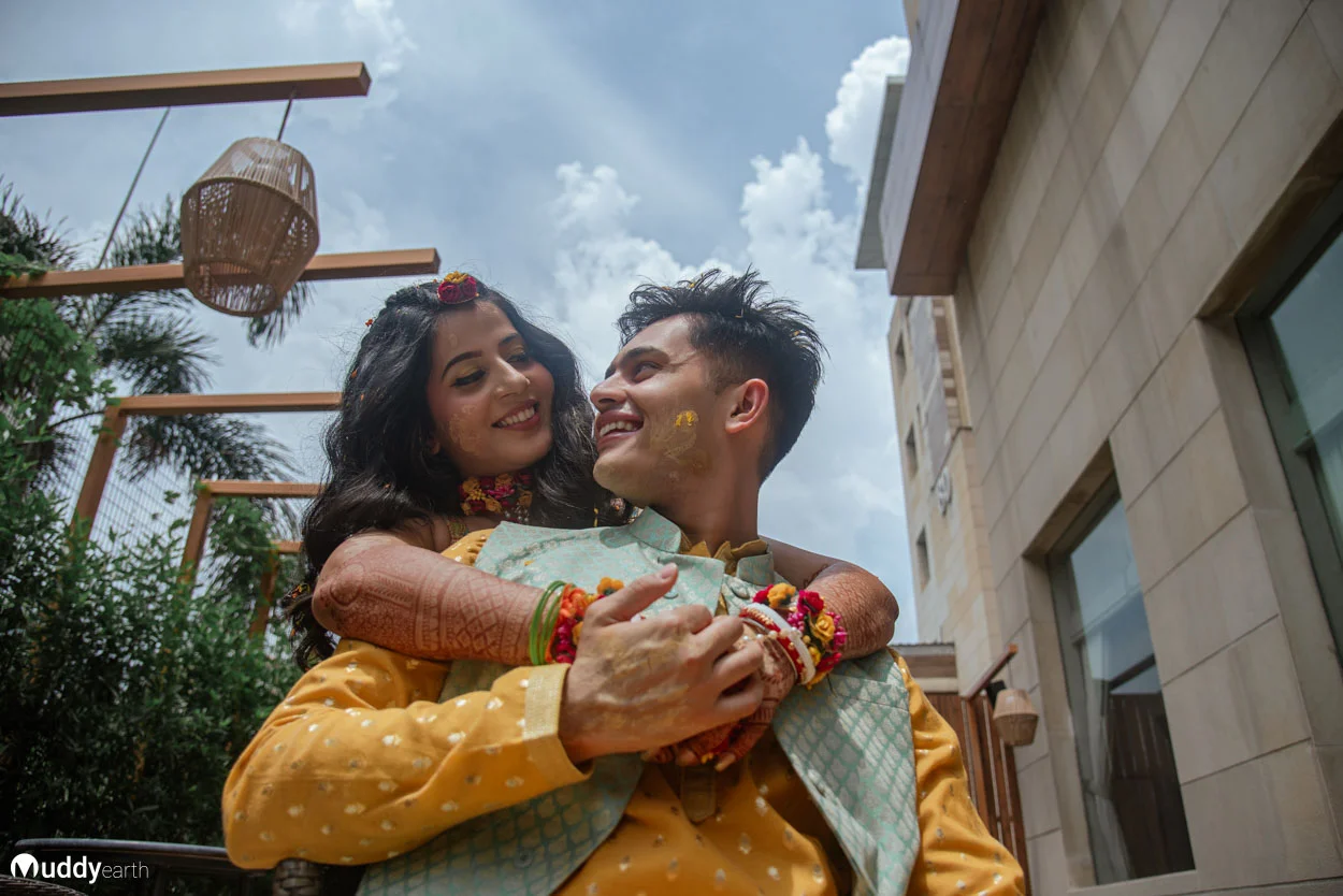 Couple celebrating their wedding day with professional photography.