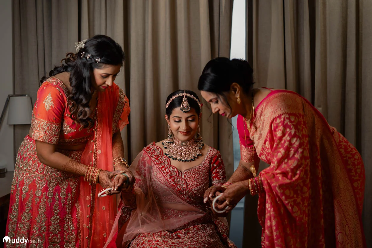 Family group photo for Indian wedding album photography.