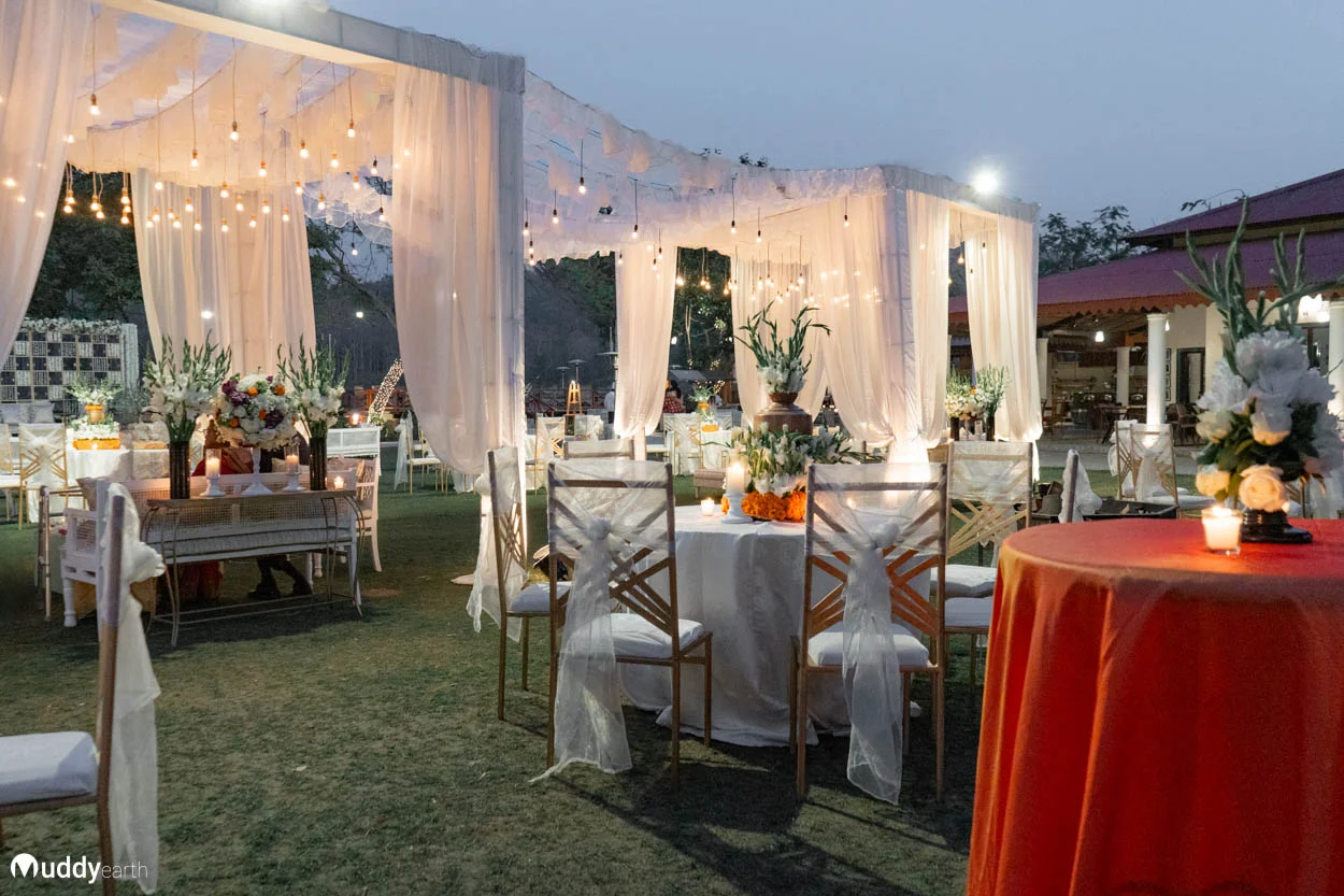 Premium table décor showing a glimpse of luxury wedding setup.