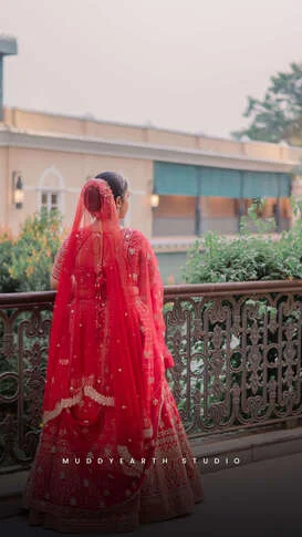 Beautiful bride portrait before wedding rituals in Kolkata