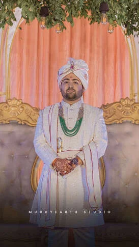 Royal groom portrait from luxury Kolkata wedding