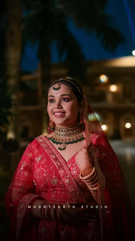 Traditional Indian bride portrait captured by Kolkata wedding photographer during a luxury wedding
