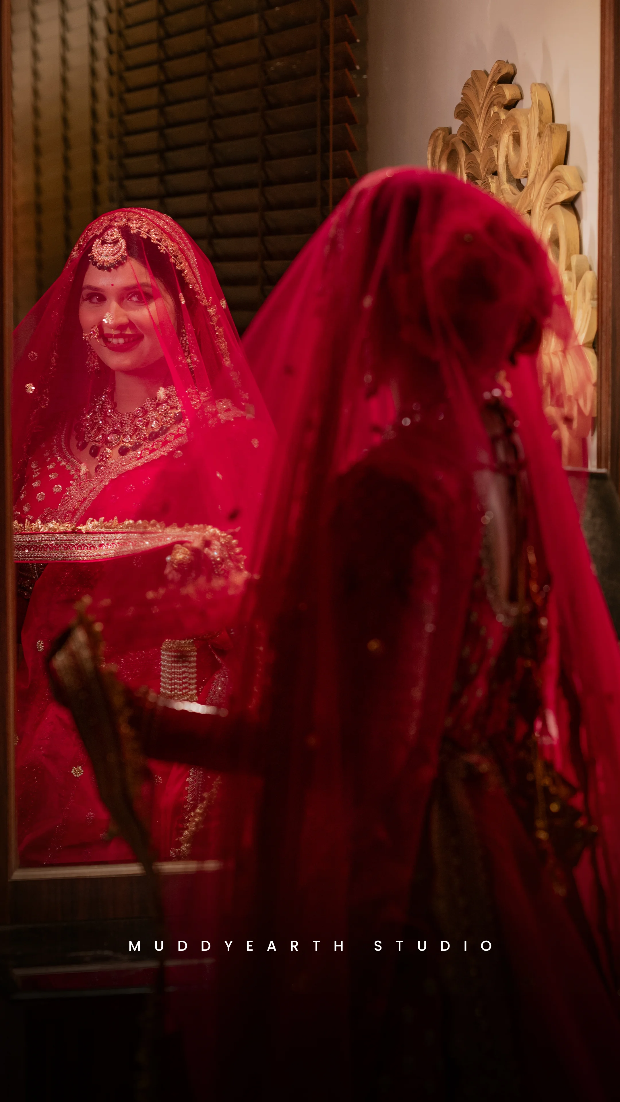 Bride showing beautiful mehendi during wedding celebrations